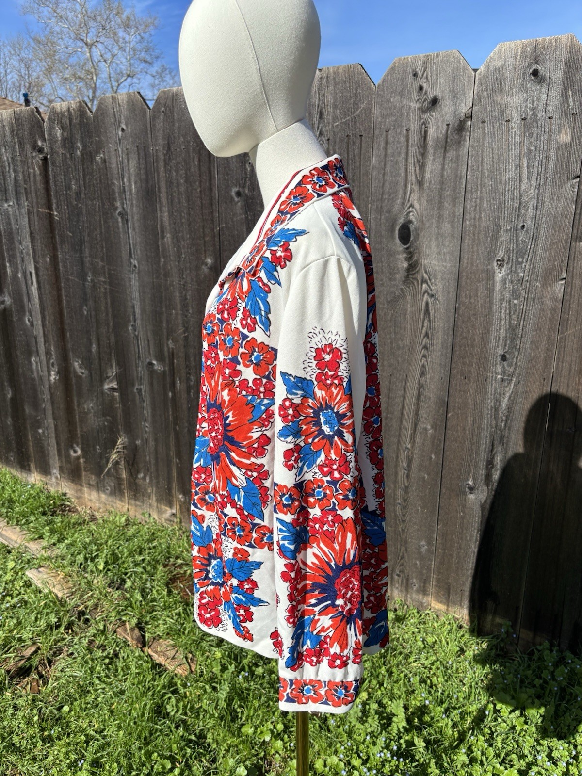 Vtg 70’s Volup Hamilton “8” Novelty Long Sleeved Shirt Red White And Blue