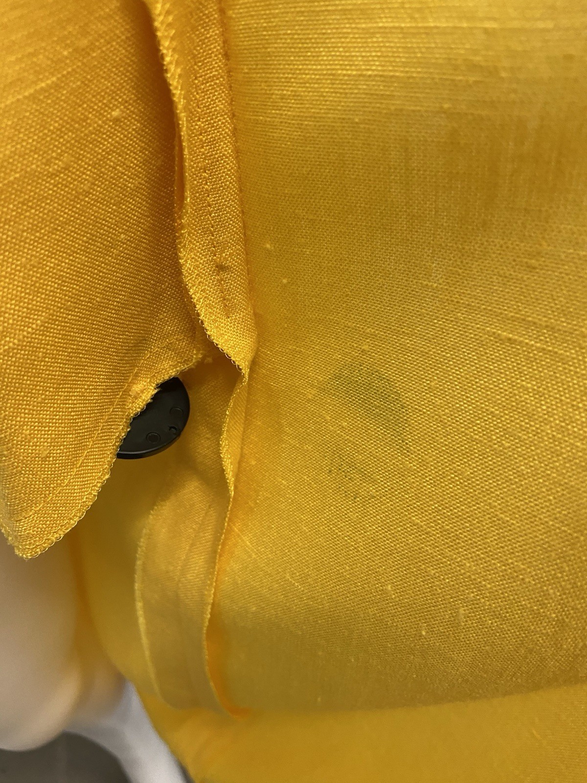 Vintage 80s Pierre Balmain Yellow Linen Power Dress Women’s M-L Made in France