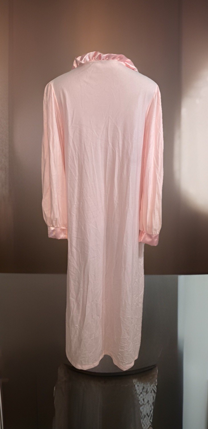 New Vintage 70’s Pinehurst Pink Granny Prairie Nightgown Long Sleeve Winter Smal