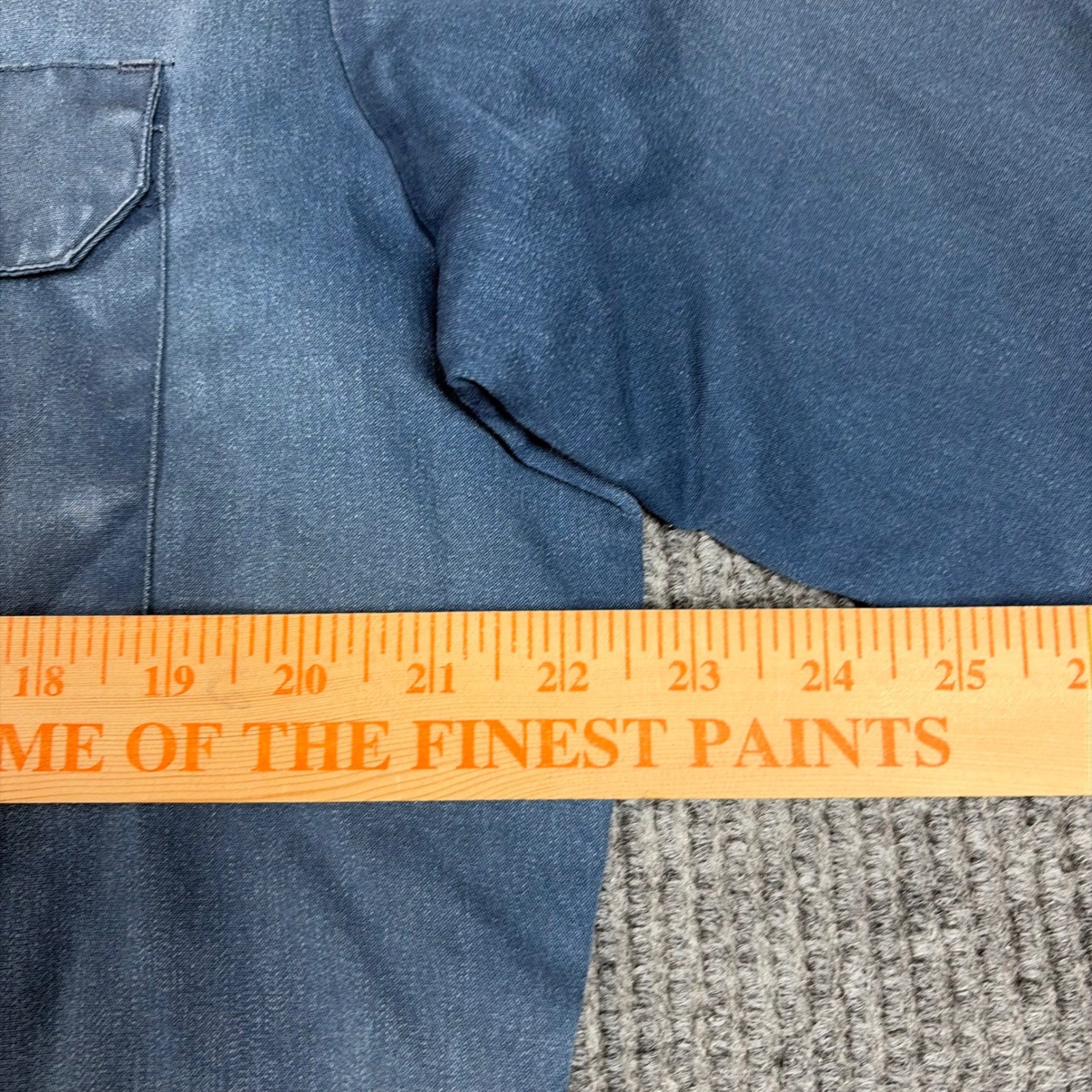 Vintage Roebucks Shirt Womens M Blue Work Faded Distressed Long Sleeve Button