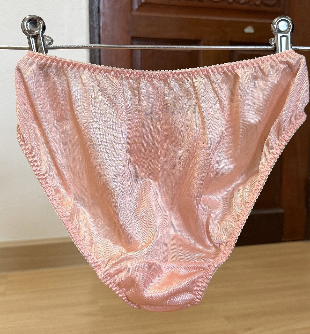 Vintage Silky Slippery Polyester Panty Sheer Nylon White Lace Bikini Brief Sz.6M