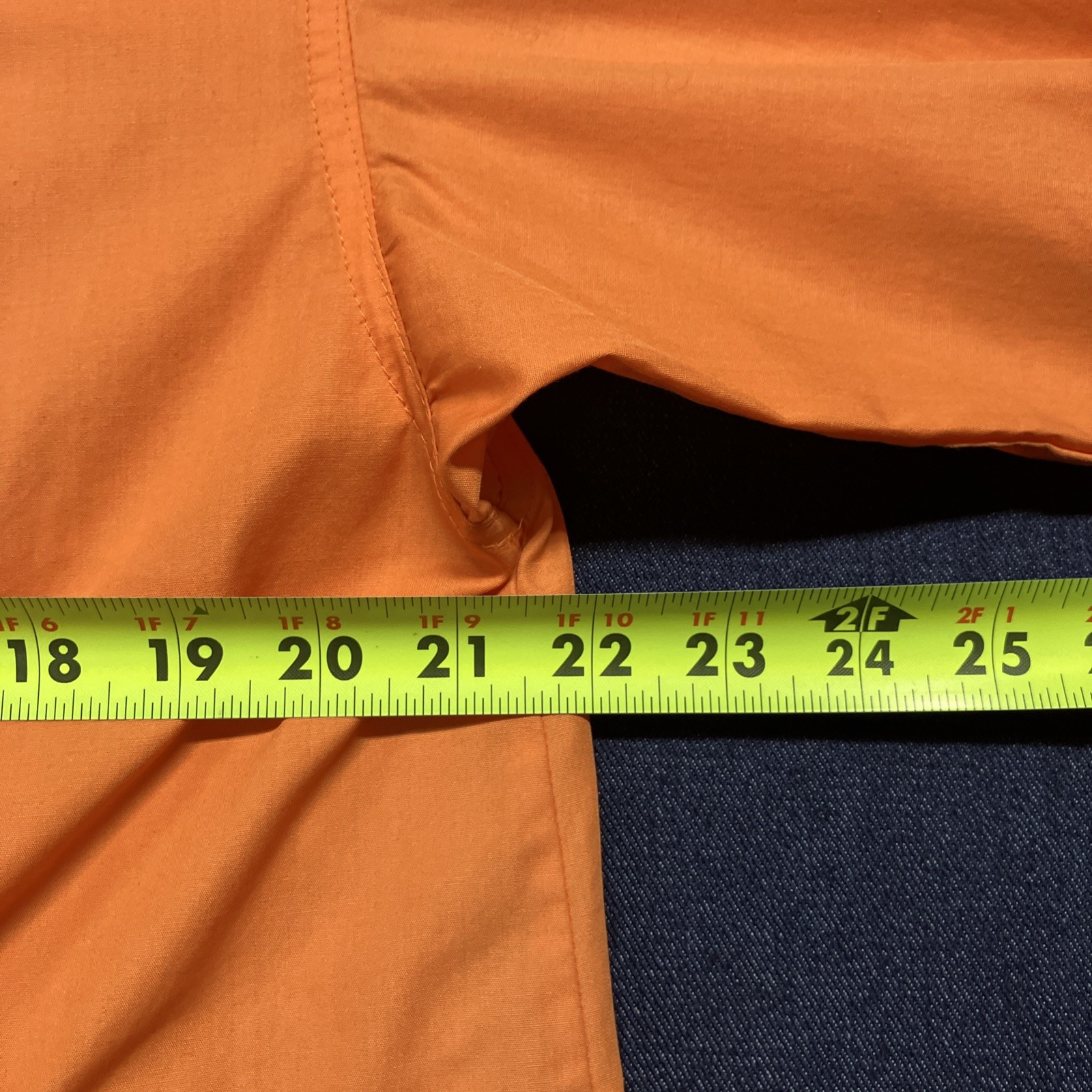 Vtg Distressed 70s 80s Foxland Polycotton Long Rain Windbreaker Jacket Orange L