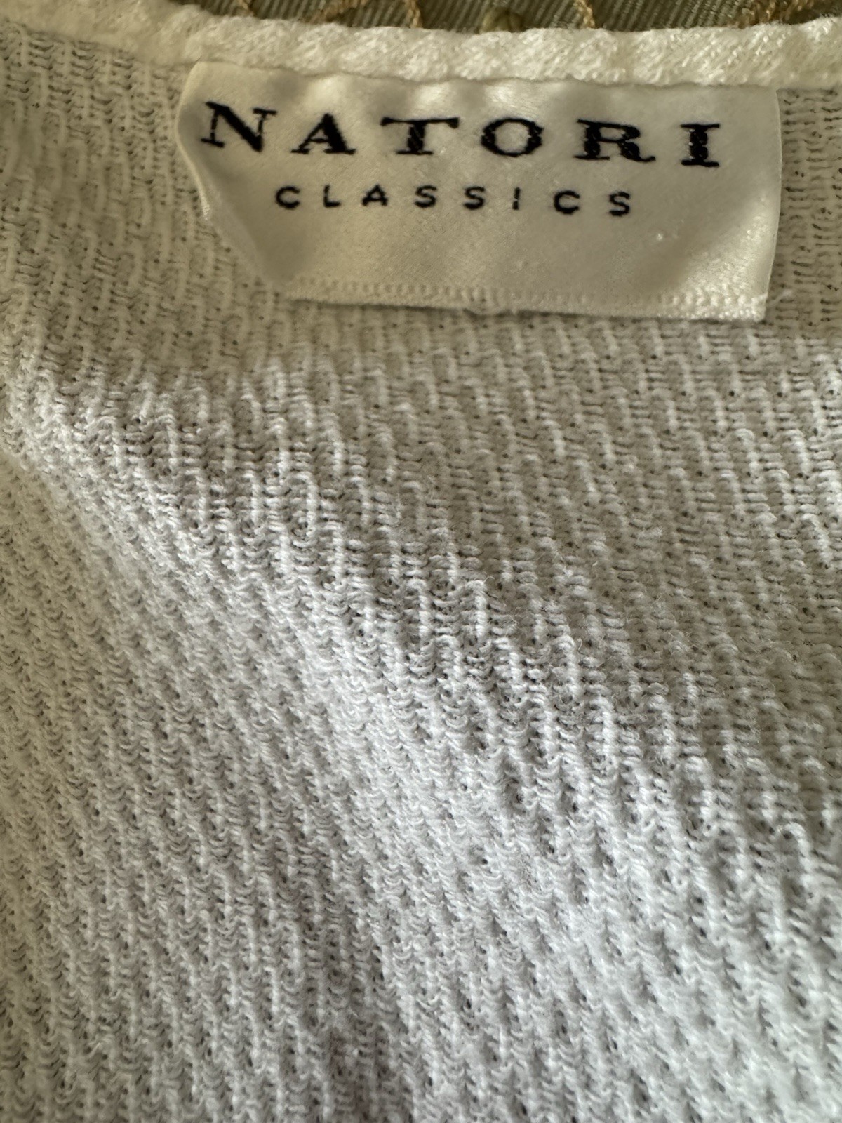 Vintage Natori Classics White Cotton with Silk Trim and Embroidery Nightgown