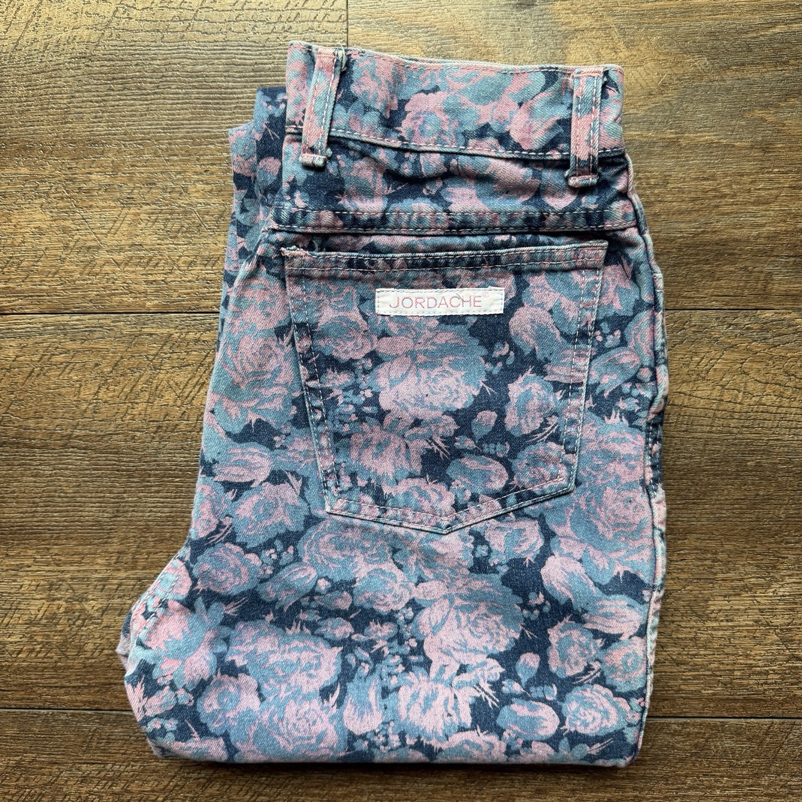Vintage 1980’s Womens 7 (25”) Jordache Floral All Over Print High Rise Jeans