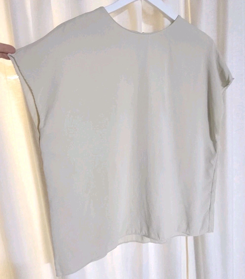 Vintage 80s Emanuel Ungaro 100% Silk Top Boxy Old Money Plus 16 Ivory Minimalist