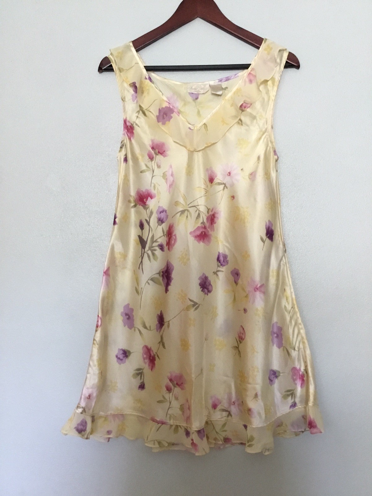 Y2K Inner Most Satin Floral Nightgown Dress Slip Pastel 90s Lingerie Sz S