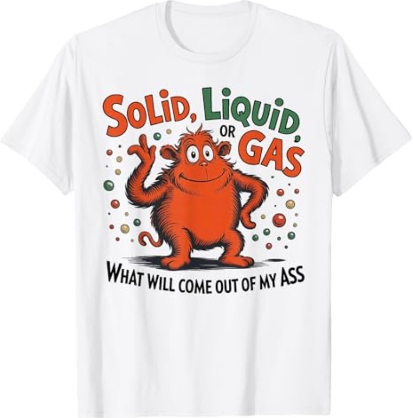 Solid Liquid Or Gas Funny Cat Physics Science T-Shirt
