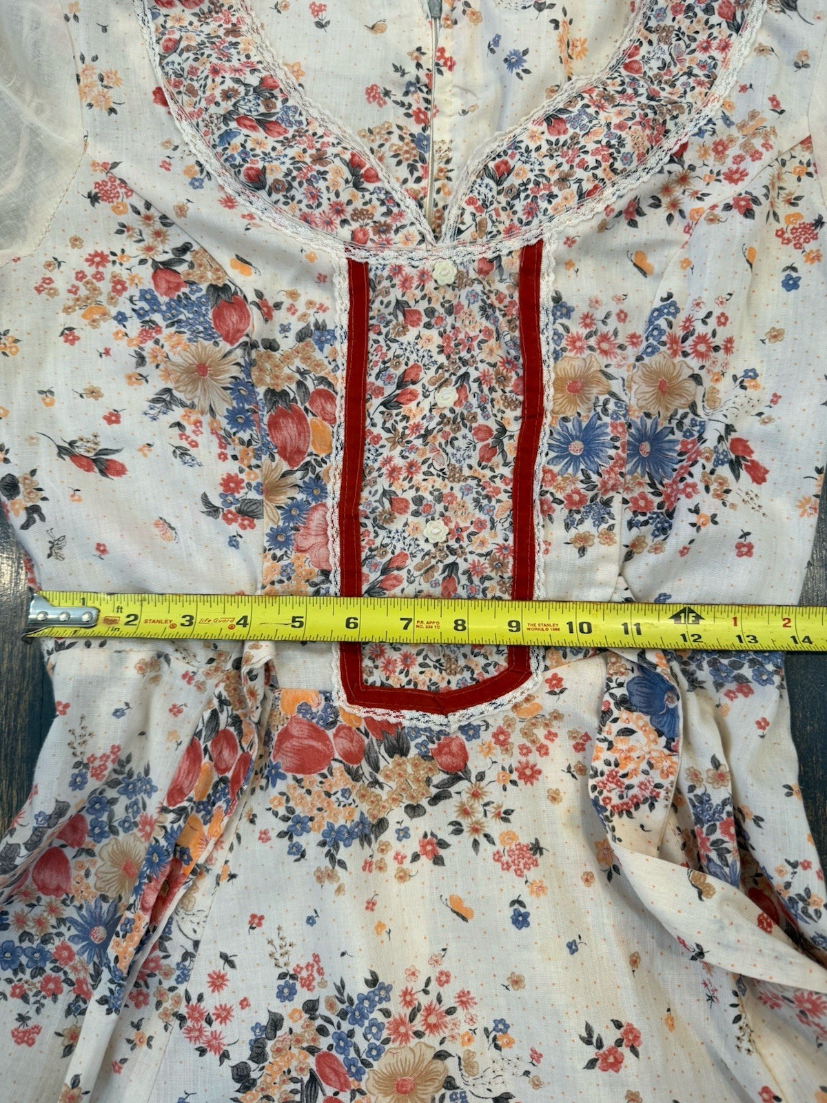 Beautiful 1970s Vintage Prairie Hippie Bohemian Summer Dress S/M Floral