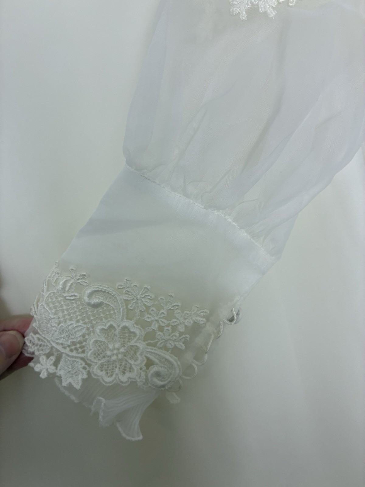 VTG ILGWU Victorian Wedding Dress Gown Sweetheart Neck with Train/Veil 8 Ivory