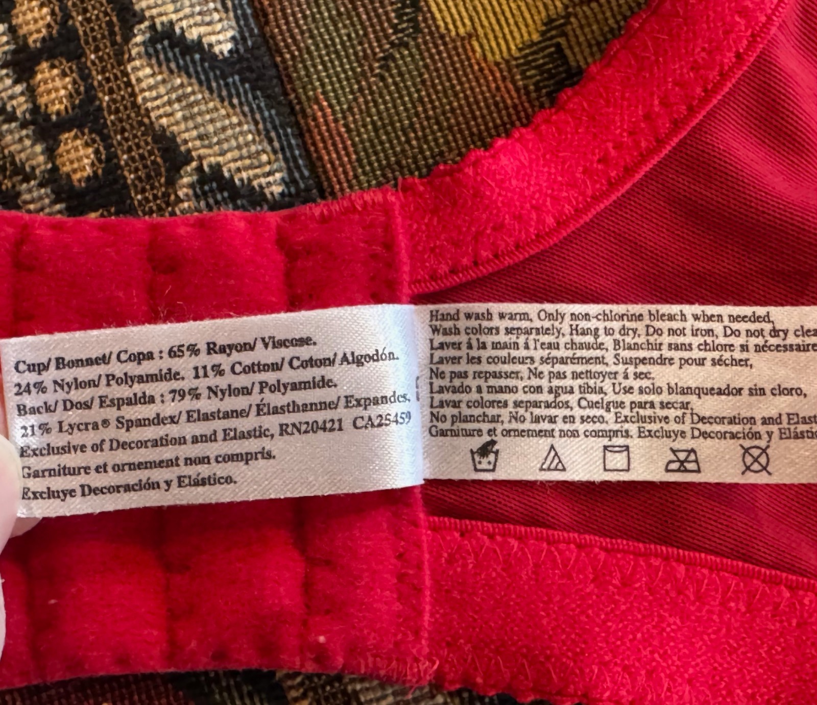 VINTAGE WACOAL 85199 ~ RED ARABESQUE SEMI SHEER FULL FIGURE UNDERWIRE BRA 36DDD