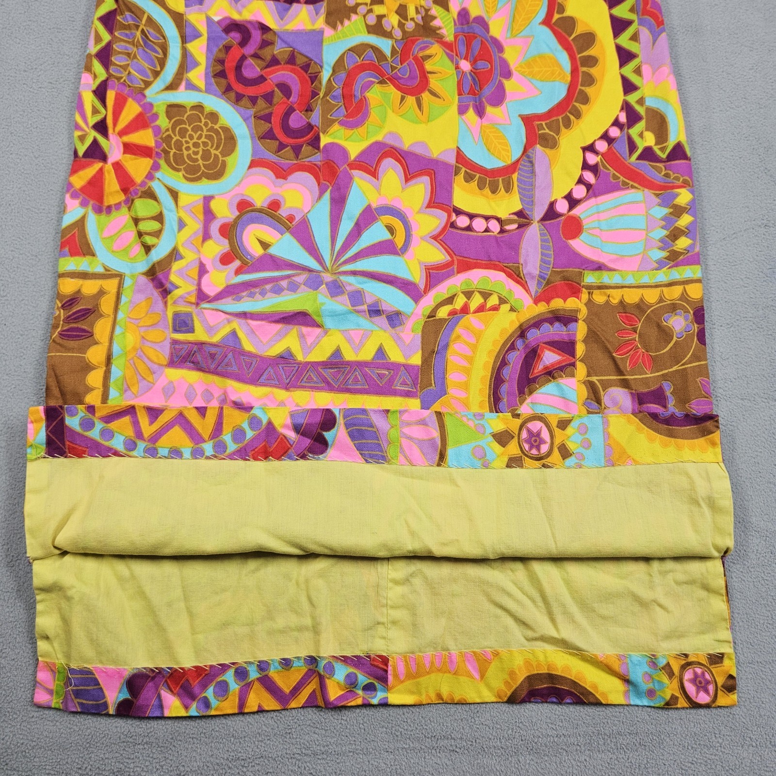 VTG 1960s Screen Printed Psychedelic Shift Dress Size S Japanese Retro Mod Gogo