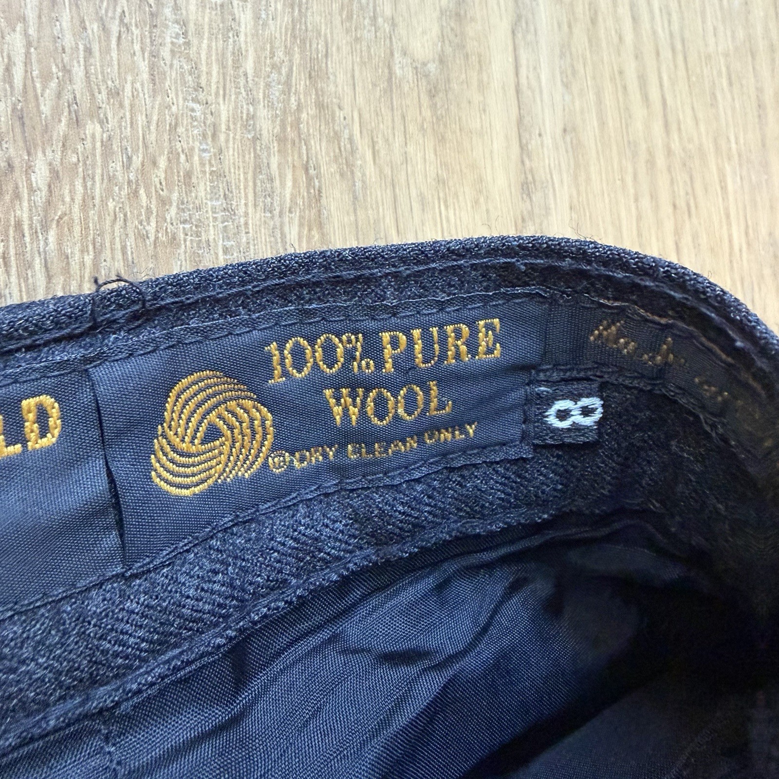 Vintage Giorgio Sant’Angelo “Gold” Black Wool Trousers Women’s 8 Fully Lined