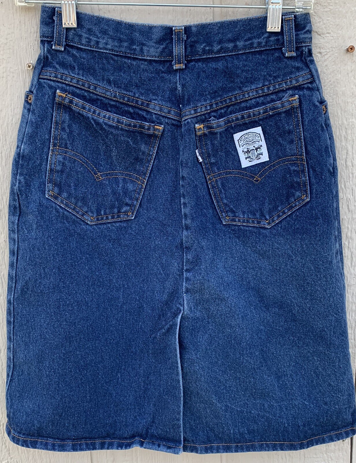 Vintage Levis high waist jeans skirt denim Talon 42 zipper size 9 25.5 In waist