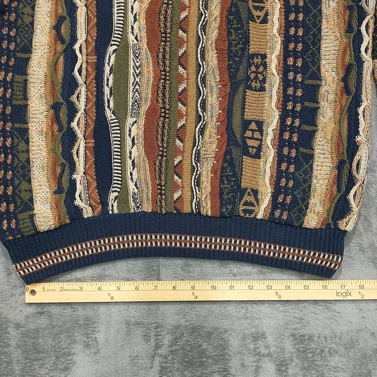 Vintage Murano Coogi Style Sweater Multicolor 90s Size Large