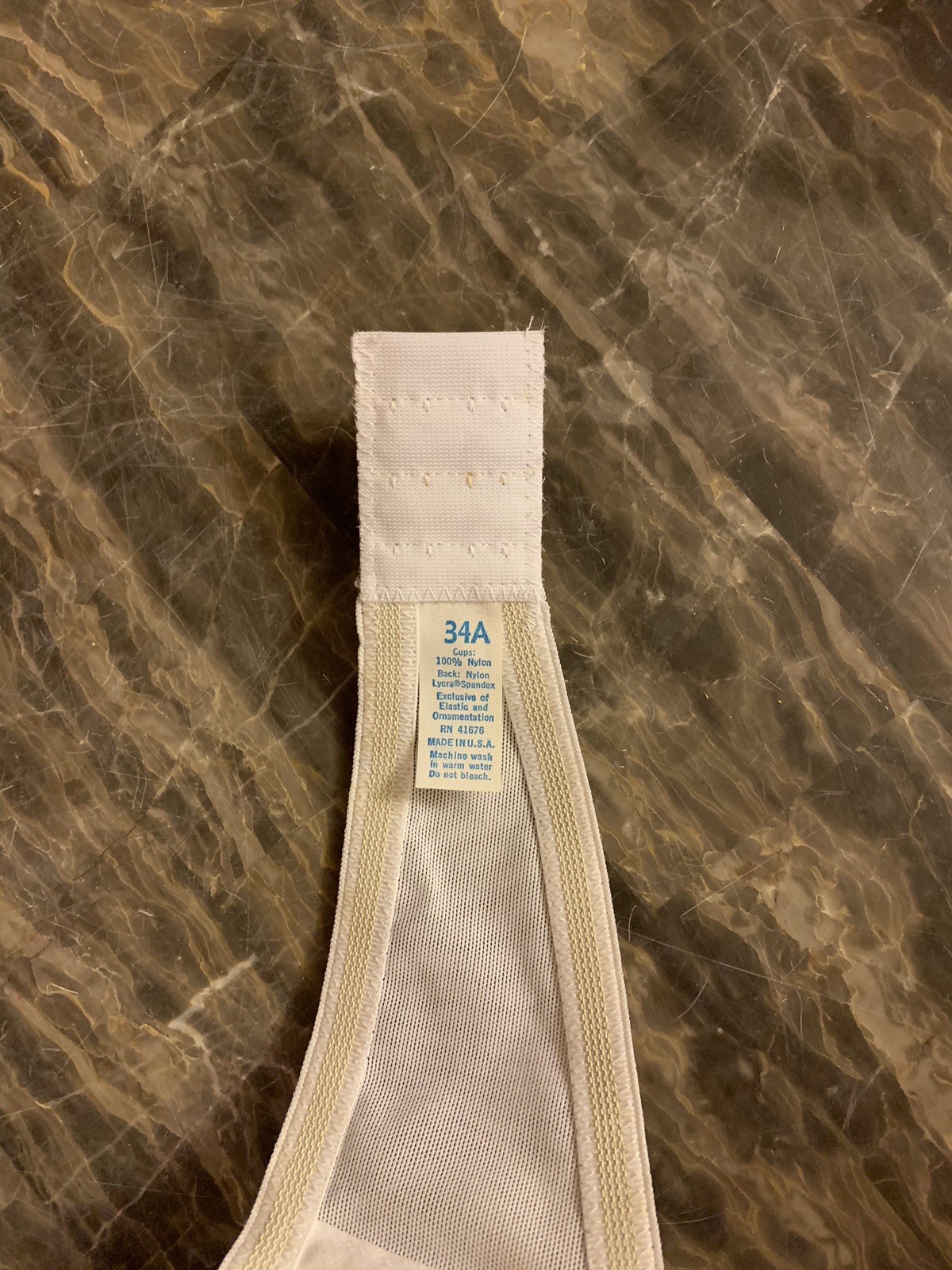 Vintage Strapless Bra White Underwire Seamless Nylon Lycra Spandex 1970s NEW 34A
