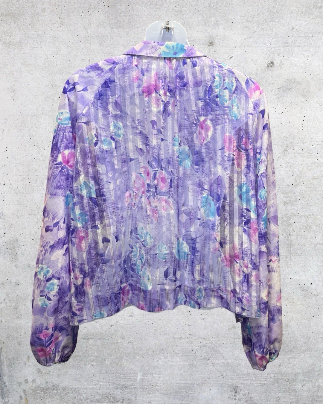Vintage Tribute Dress Set Womens Large Lavender Floral 2 Piece Jacket Dress USA