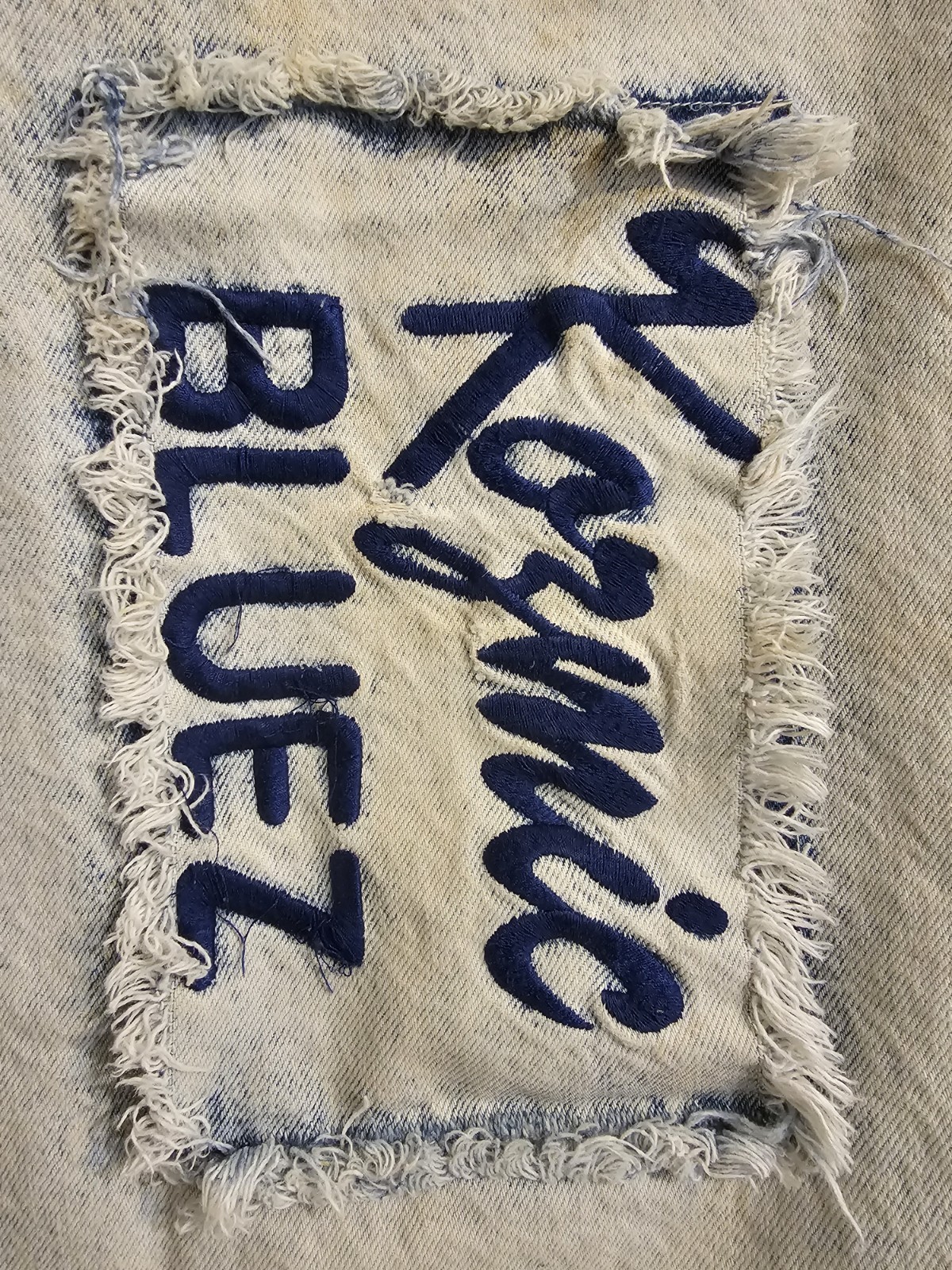 Vintage Kozmic Bluez Distressed Patchwork Jeans 36/32 USA Read Description!!
