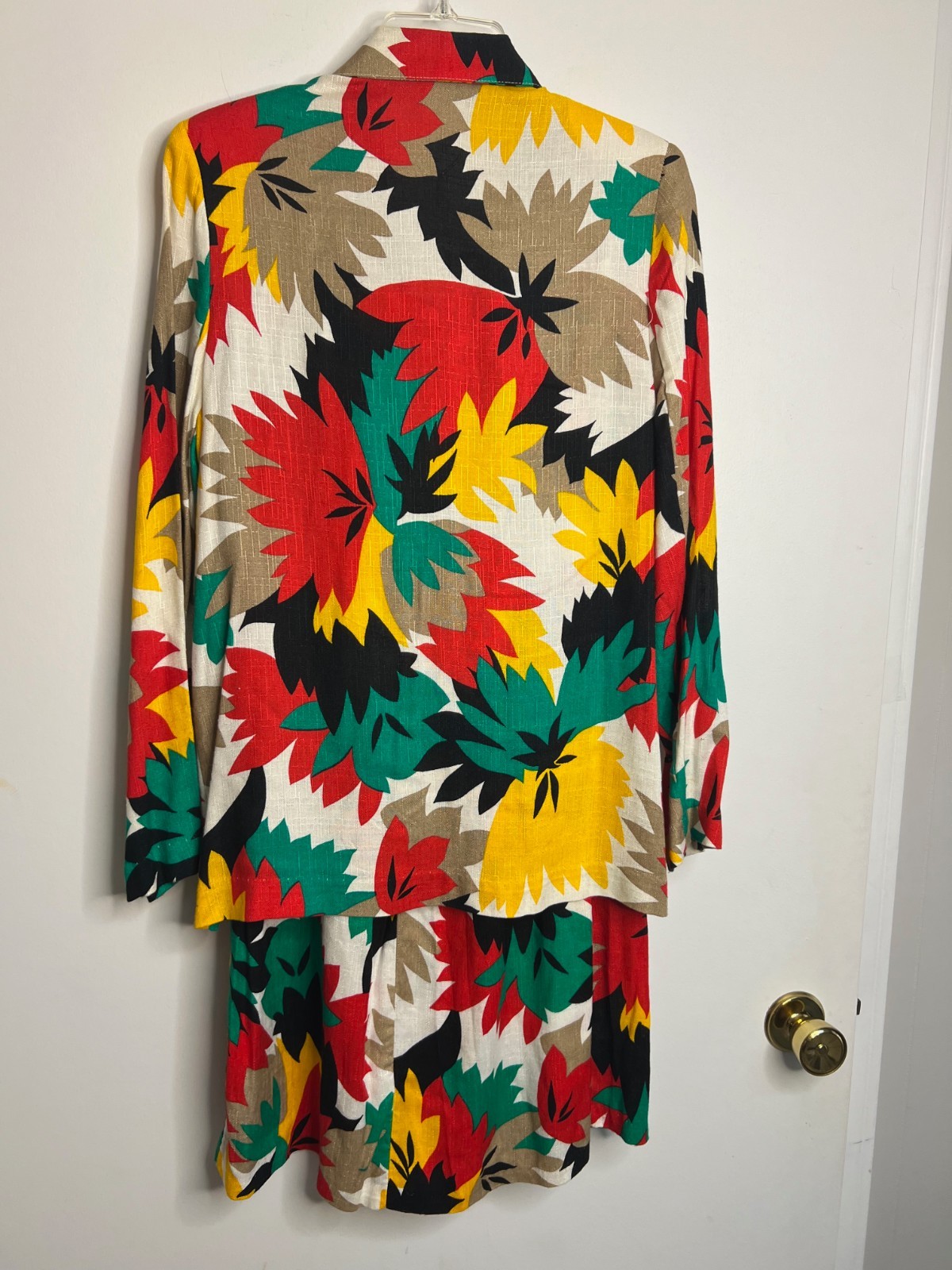 Vintage Bedford Fair Button Up Blazer Floral Zip Skirt Set Midi Sz Small
