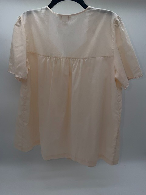 Vintage Barbizon Cotton Bed Jacket Light Peach Women&rsquo;s sz L Embroidered Flowers
