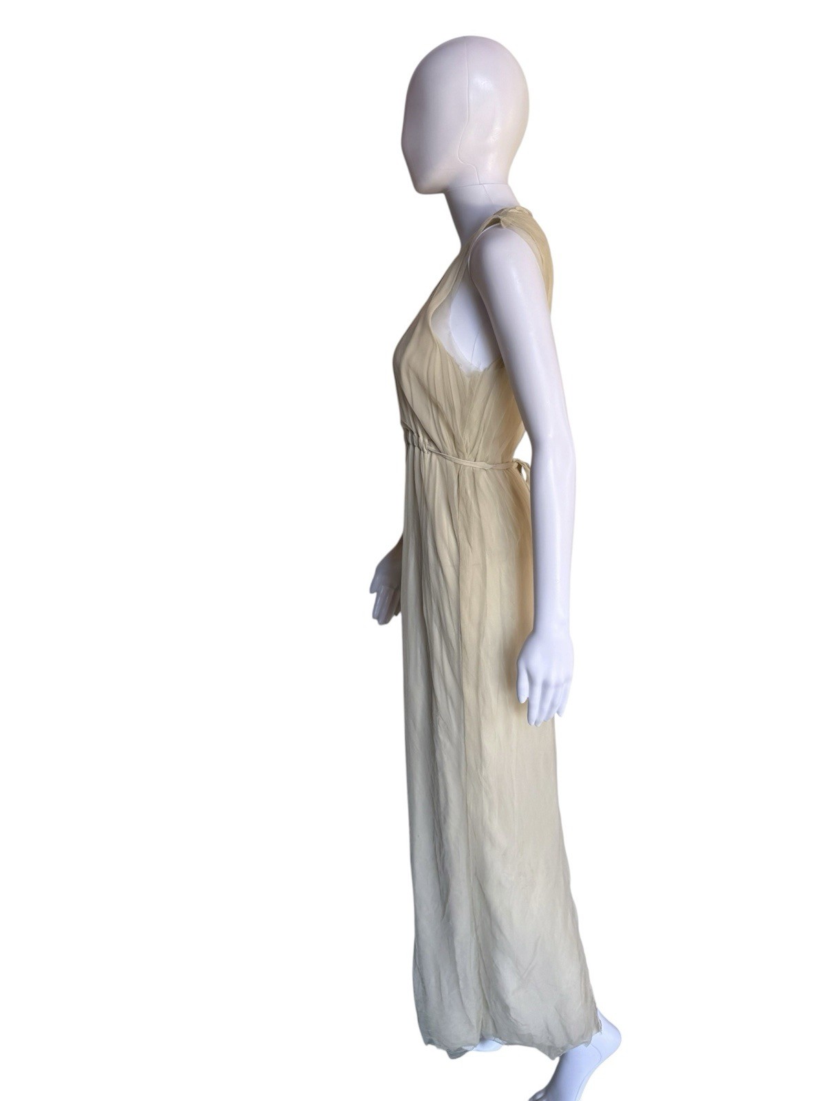 COMME des GARÇONS Ecru Tulle Layered Sleeveless Dress Long Maxi Made in Japan