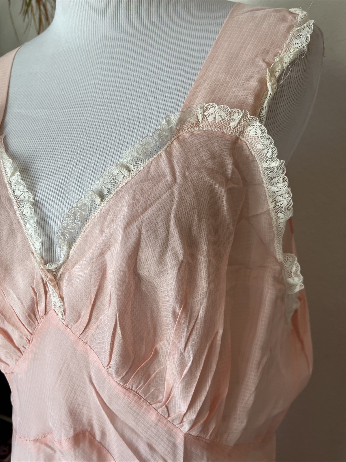 Vintage Stonecutter Slip Dress Bias Cut Pink Peach 30s 40s Rare XL?