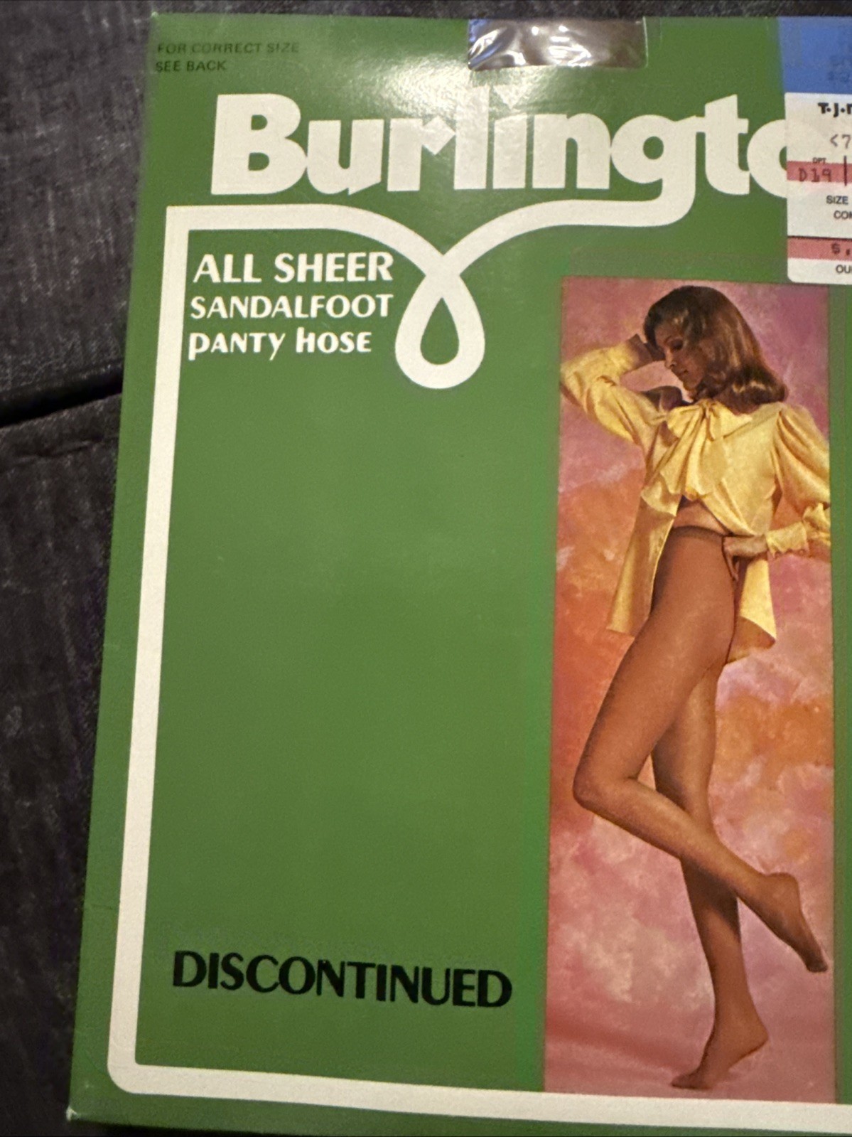 Vintage 70’s Burlington Pantyhose S Small Tan Sheer Sandalfoot Model Feet Sexy