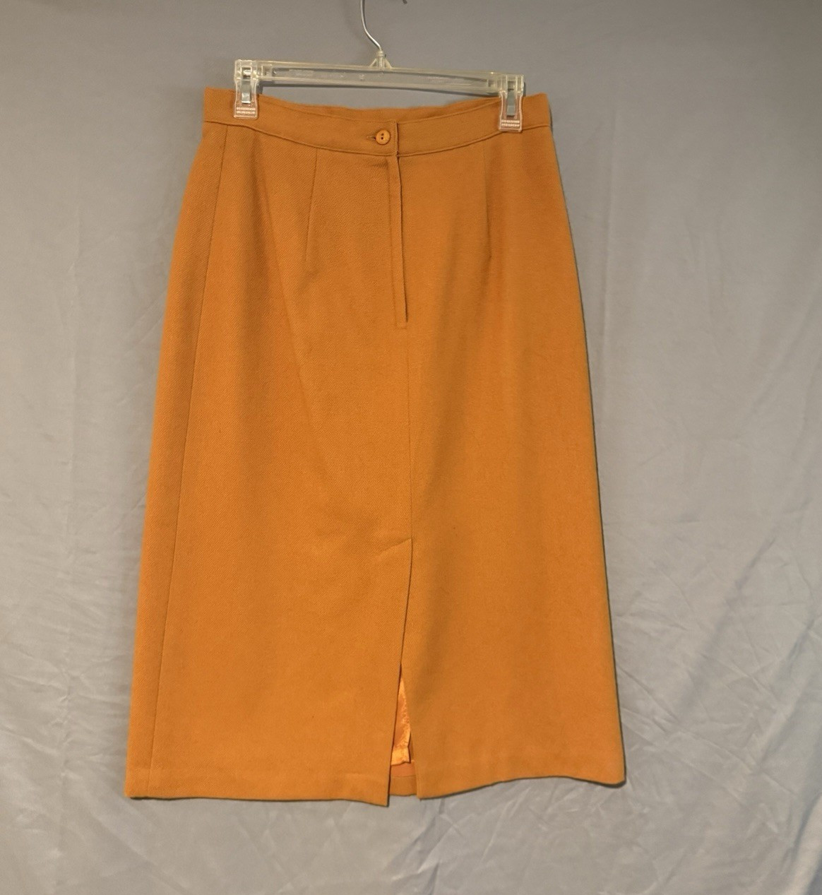 Radcliffe Women’s Orange Solid Lined Midi Pencil Skirt Button Accent Size 2