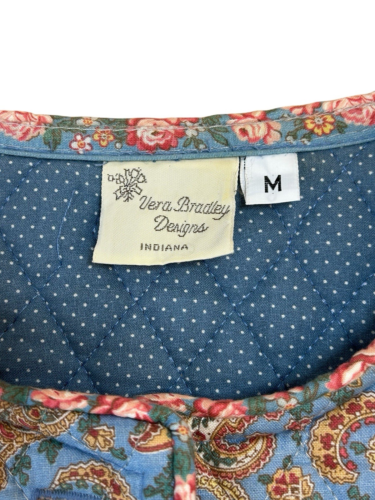 Vintage Vera Bradley Quilted Jacket Cottagecore Soft Girl Preppy 37 Inch Bust