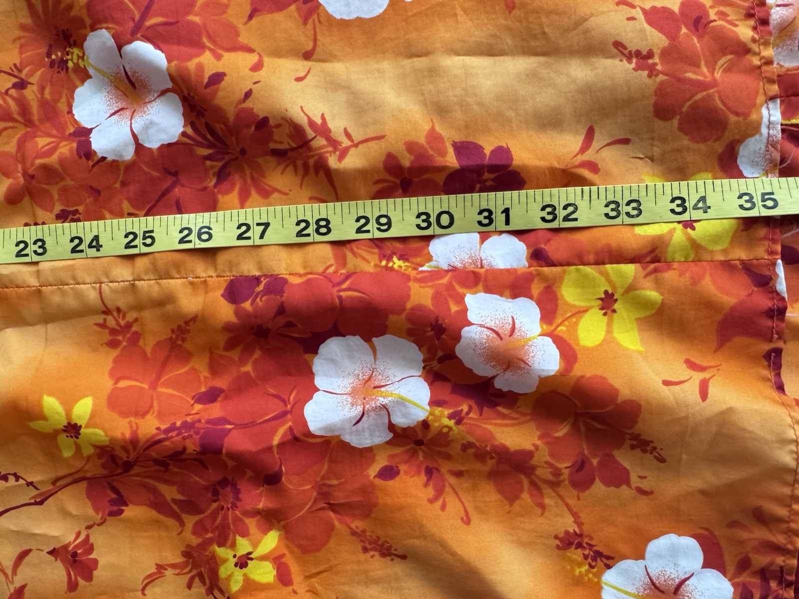 Vintage 70s Hukilau Paradise Hibiscus Floral Red Orange Ruffle Hawaiian Dress