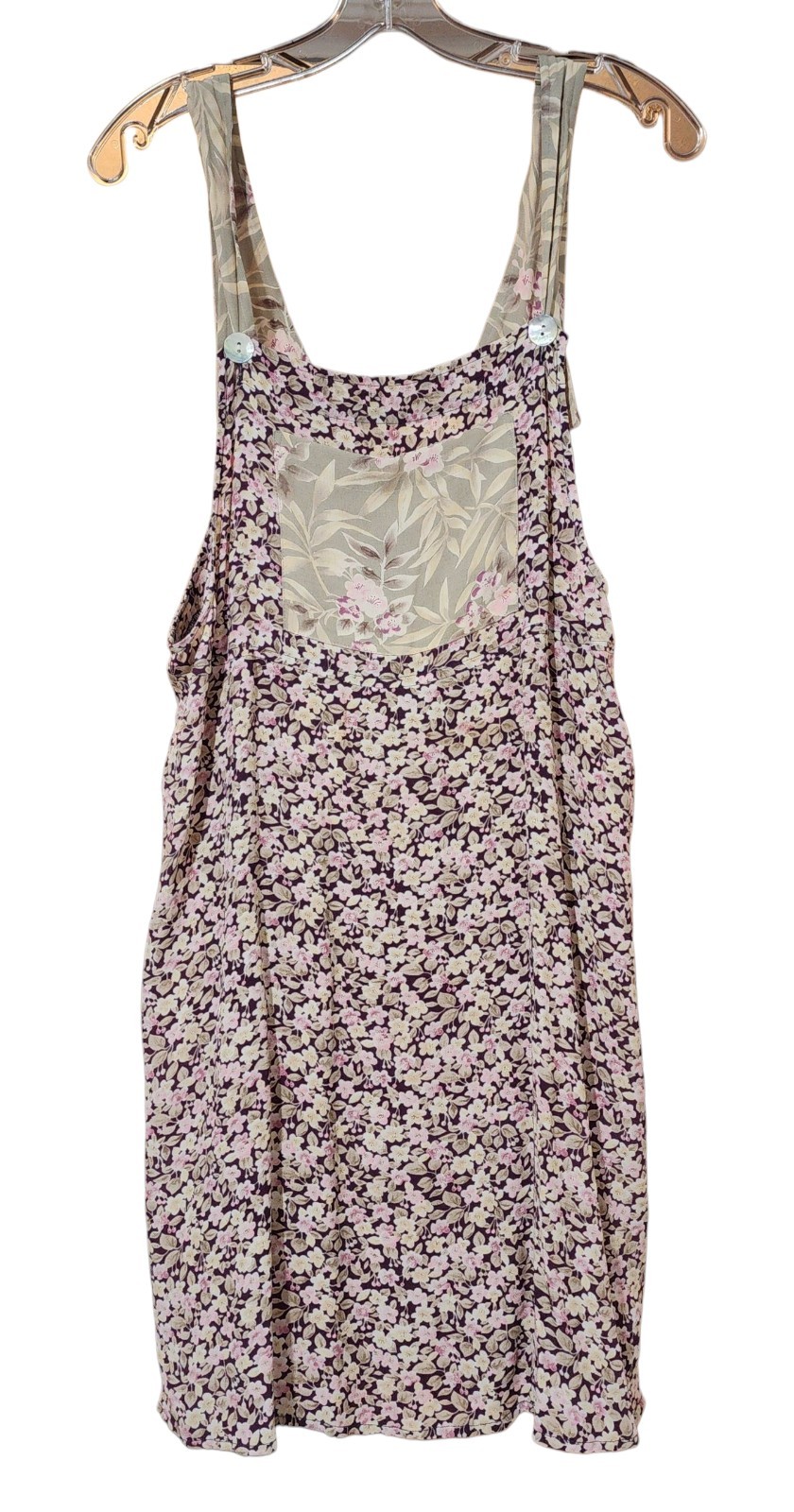 Vintage Susan Bristol Softwear Floral Jumper Dress Women&rsquo;s M Purple Pink Cream