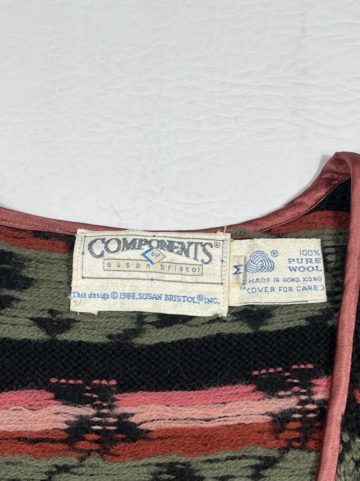 Vintage Components Susan Bristol 100% Wool Floral Vest Medium