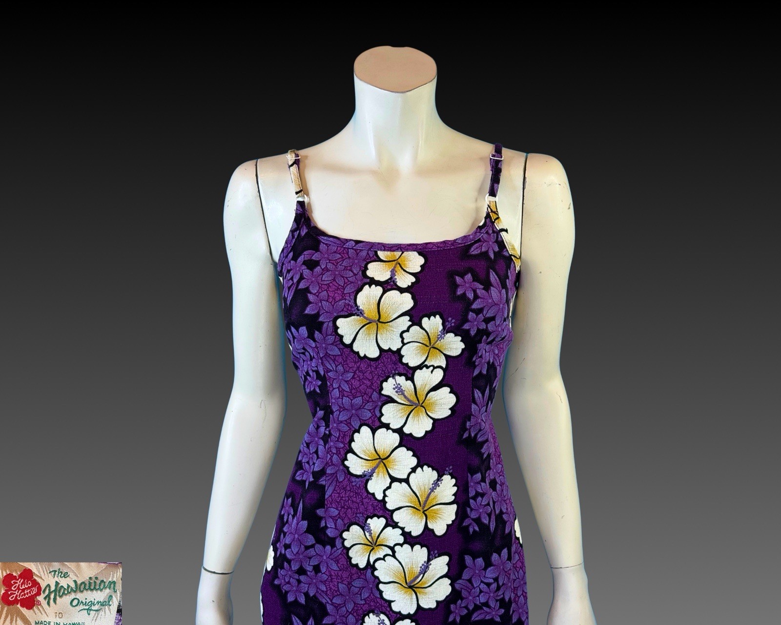 90s Hilo Hattie Hawaiian Purple Slip Dress | XS S
