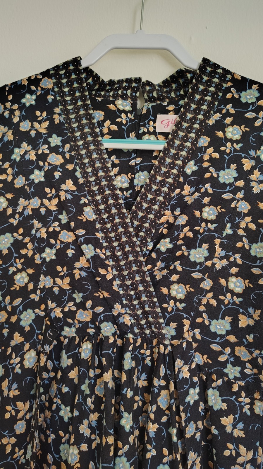 Vintage Gilead Floral Maxi Dress 1970&rsquo;s Bell Sleeves Women&rsquo;s Full Length Medium