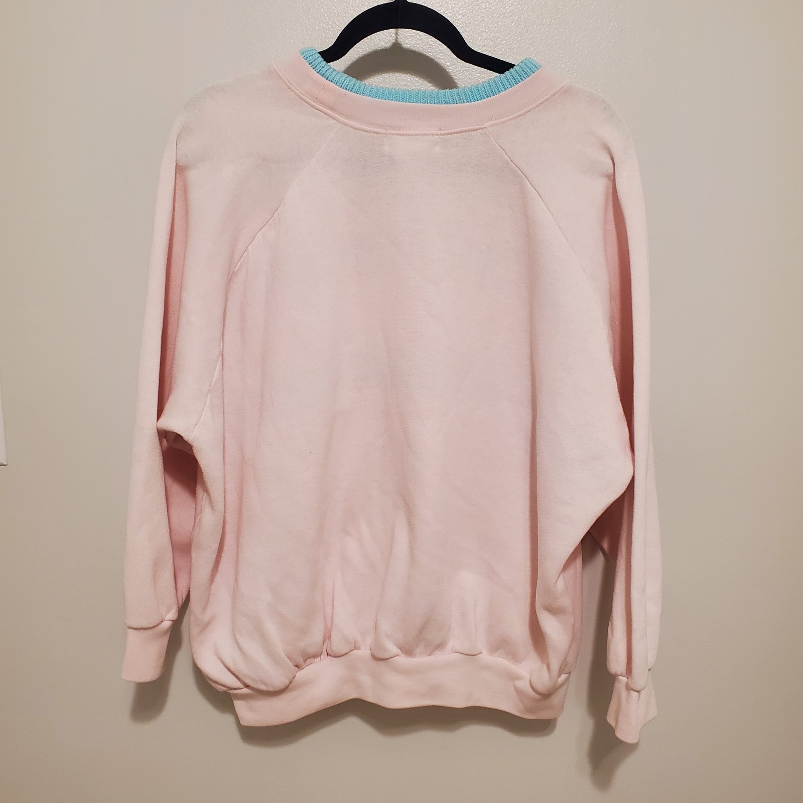 Mister Noah Plus Sweatshirt Knit Bunnies Hearts Pink 42 22W Womens Sweater VTG
