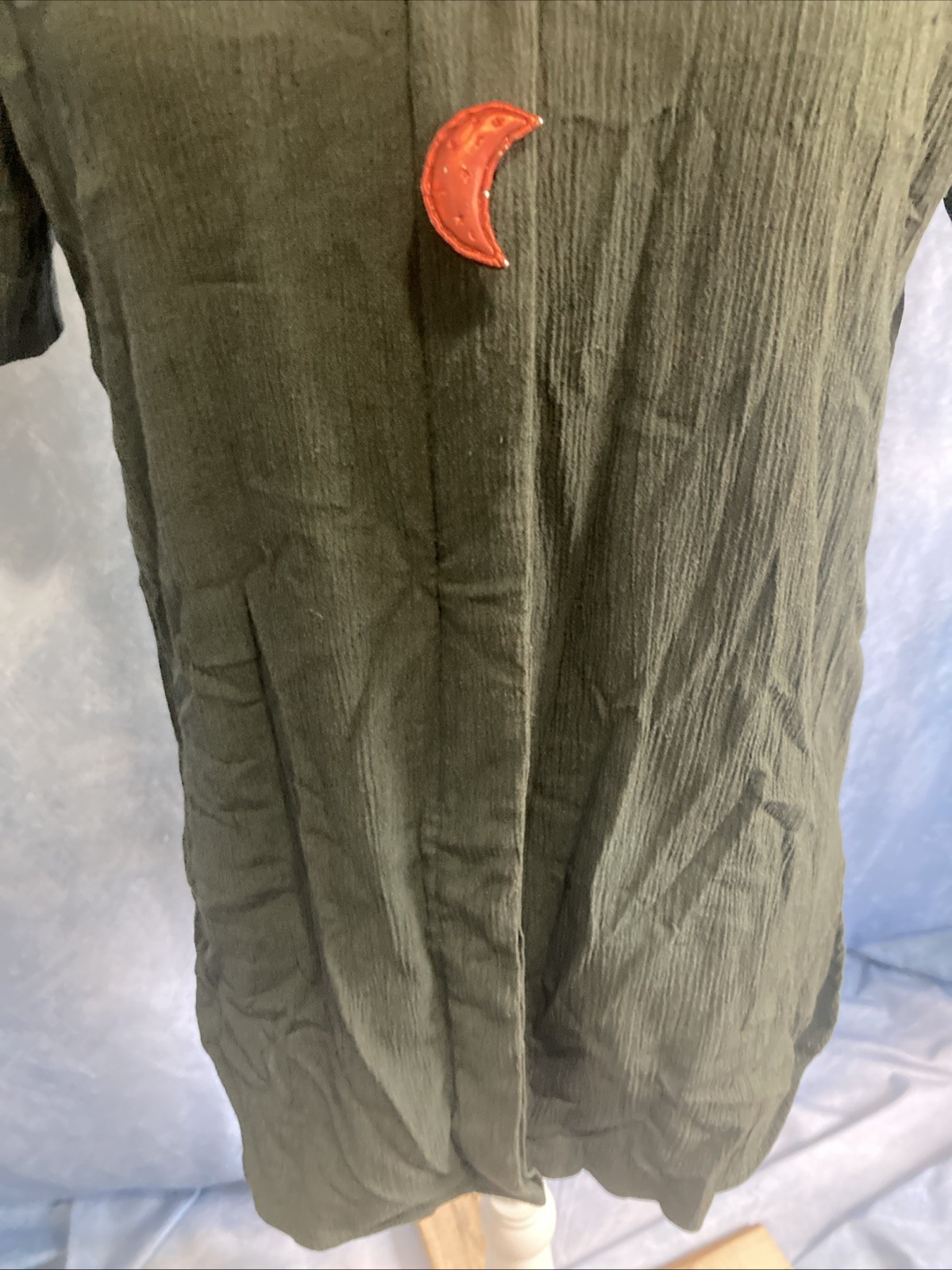 VTG SGS Studio Whimsigoth Forest Green Crinkle Celestial Button Up Shirt XS DIY
