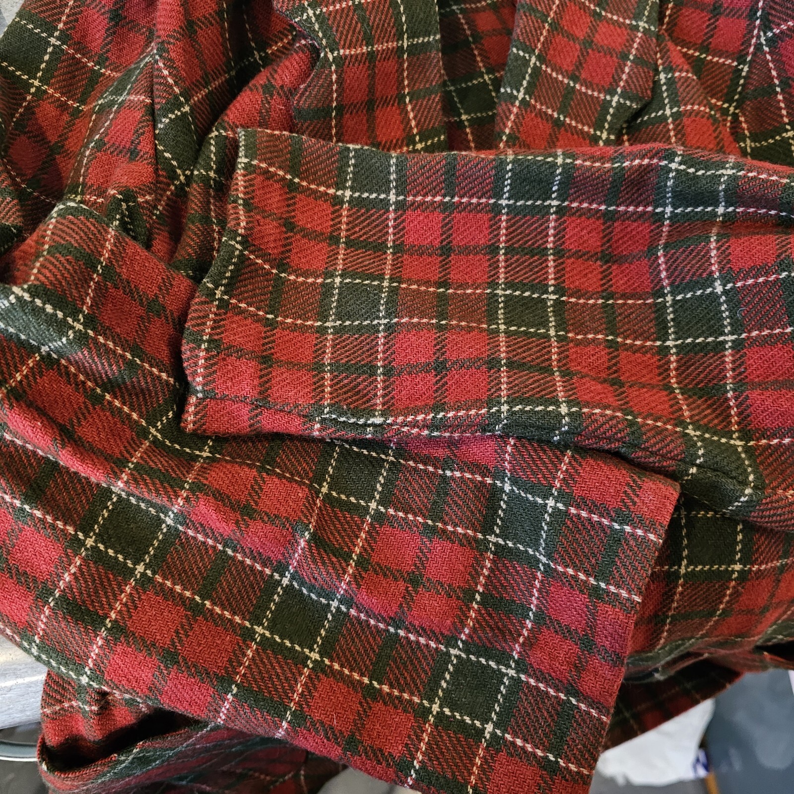 Vintage 70s Large Plaid Wool Blend Blazer Smoking Jacket Rust Orange Green
