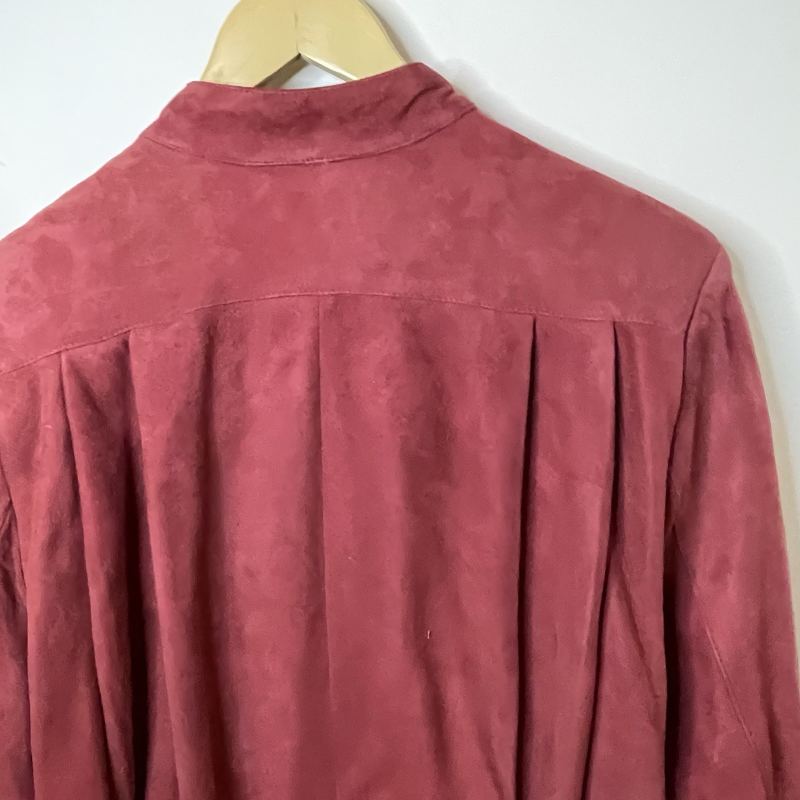 VTG Jeffrey Bank Raspberry Red Suede Moto Bomber Blouson Jacket Pleats Sz 10