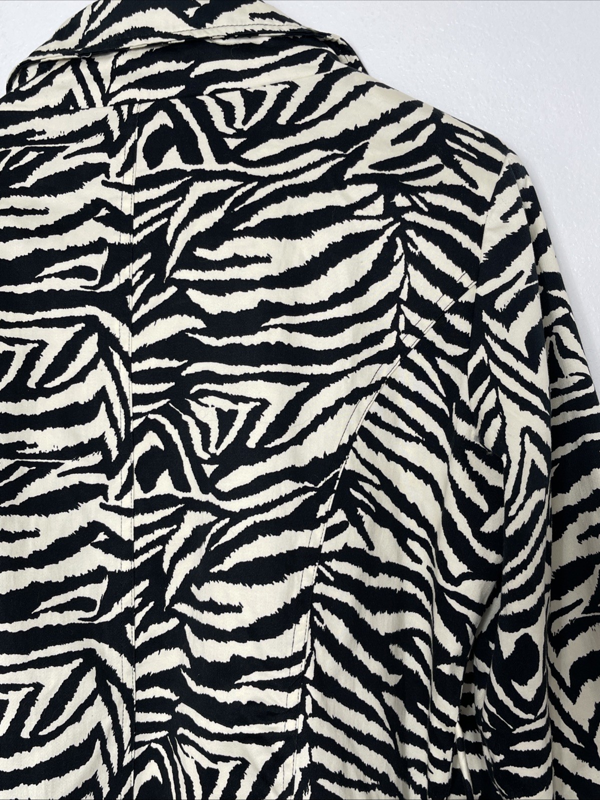 Vintage Puli Zebra Print Belted Utility Jacket Womens LG Y2K Indie Sleaze Cotton