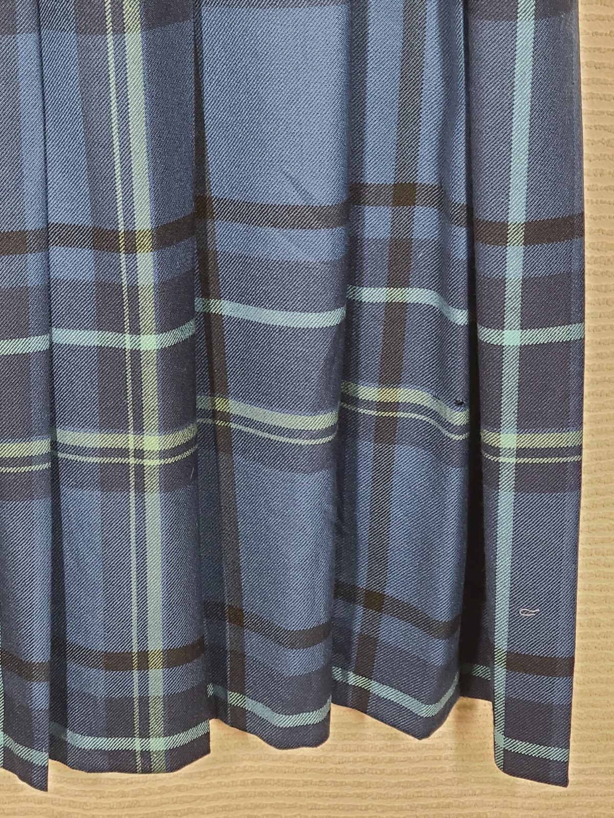Pendleton Pleated Skirt Plus Size 18W New w Tags Blue Plaid 100% Wool Classic