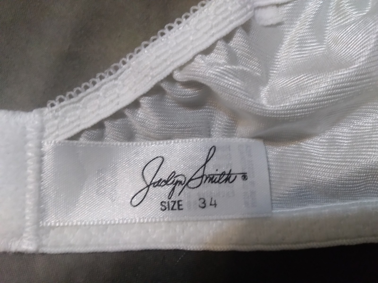 Vintage Jaclyn Smith Bra 34B White Soft Cup Lace Bow Nylon Blend Sissy NwT 80s