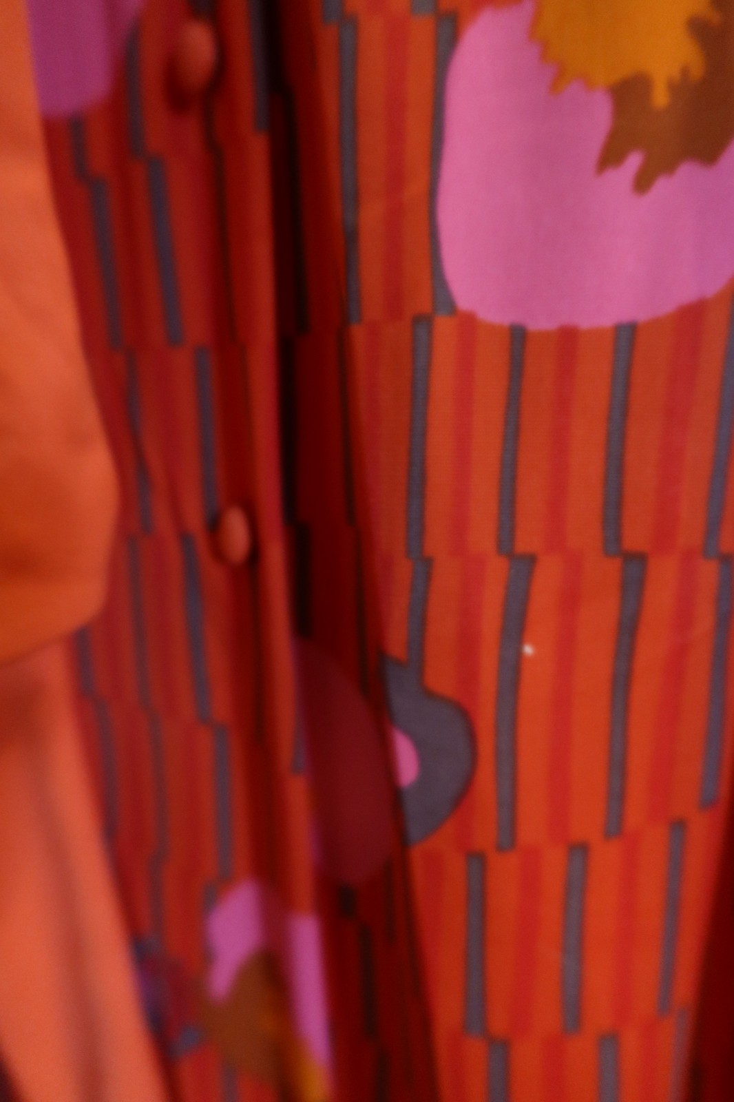 Vintage 70s E-Stewart USA Maxi Dress Orange Pink Psychedelic Pool Party M/L