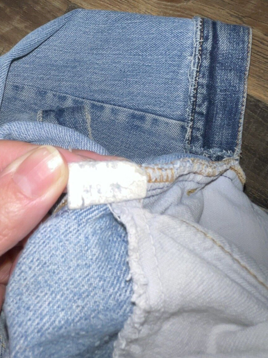 Levi&rsquo;s Flare Blue Jeans Orange Tab Denim Patches Handcraft W28 L29.5