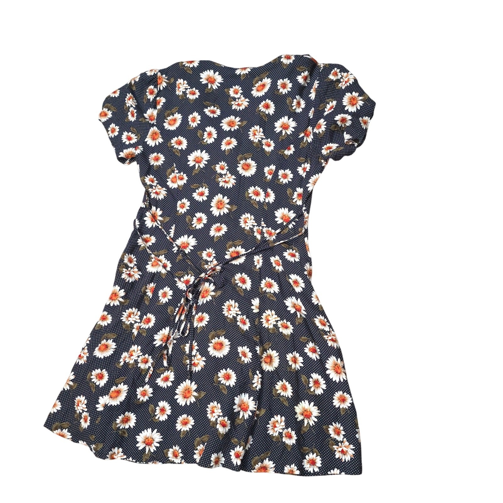 Vintage Jamie Brooke Daisy Floral Button Up Shirt Dress Double Belted Hippie