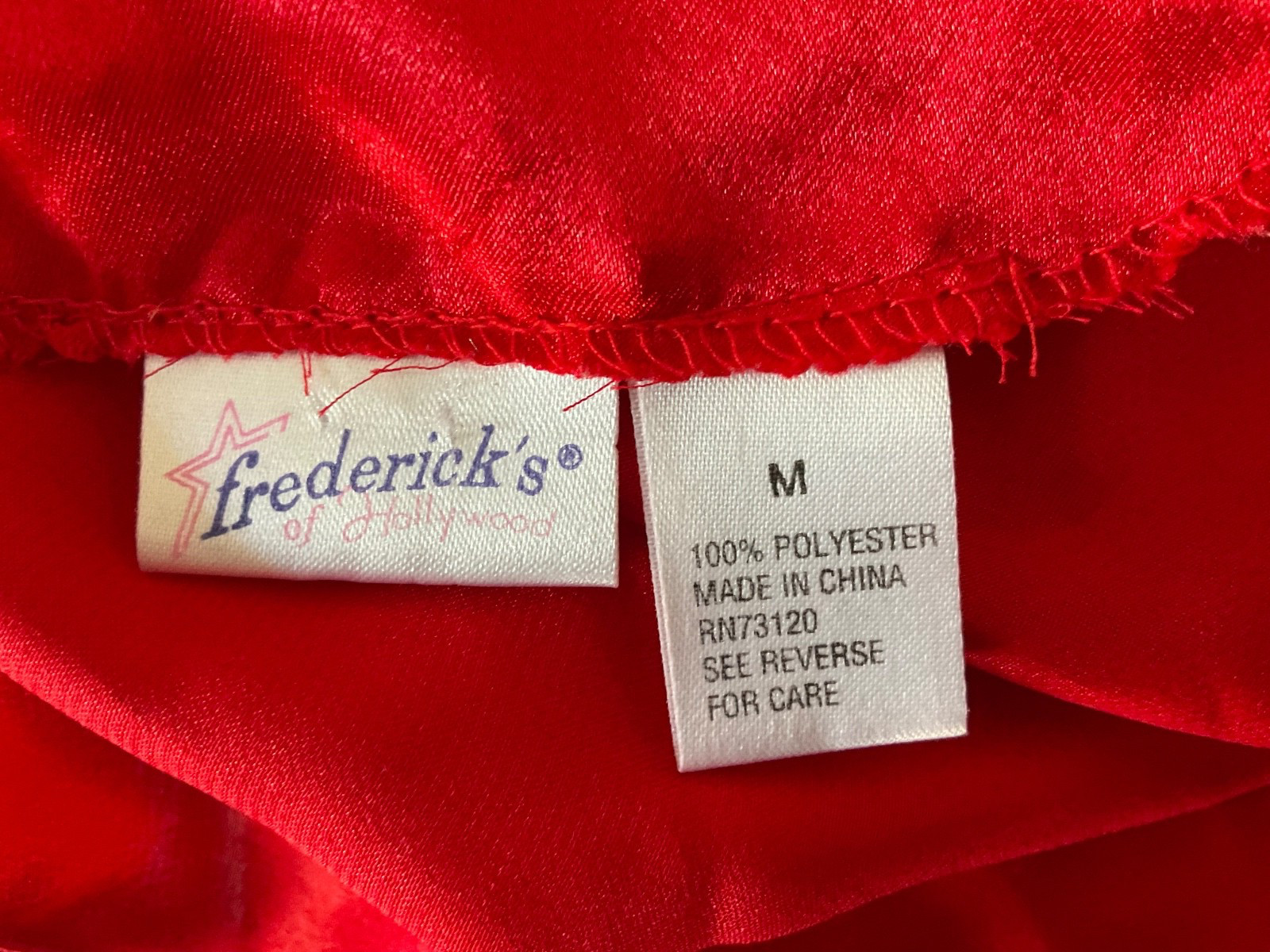 Vintage Frederick’s of Hollywood Silky Red Nightie Nightgown Sz. M