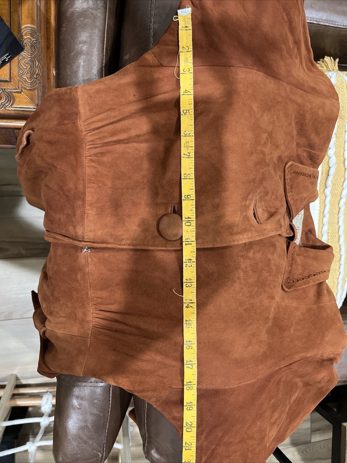 Desert Suedes Brown Suede Coat 40&Prime; Chest 47&Prime; Length Regular Size