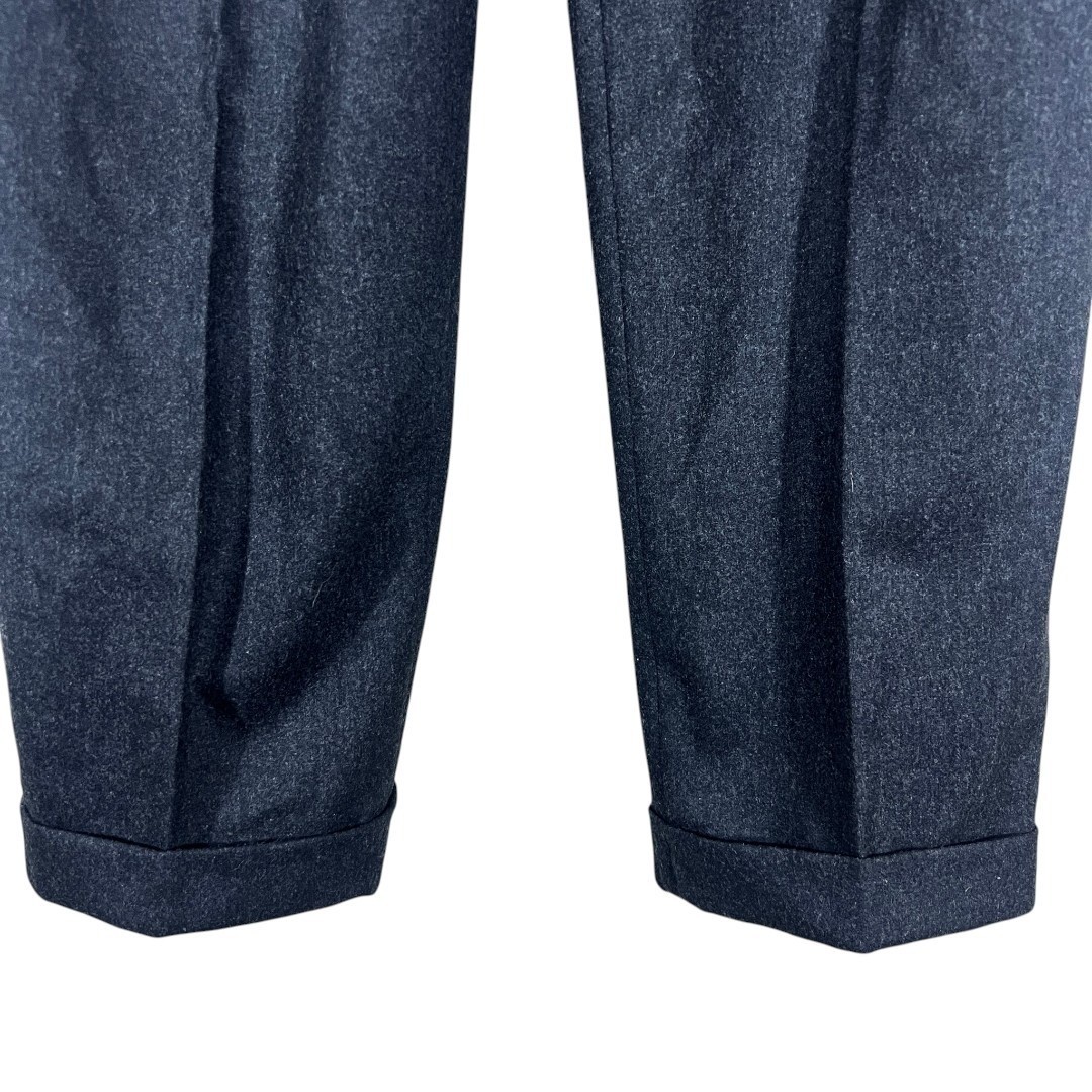 Laurel Escada Vintage Pleated Solid Wool Trousers Charcoal Grey High Rise Size40