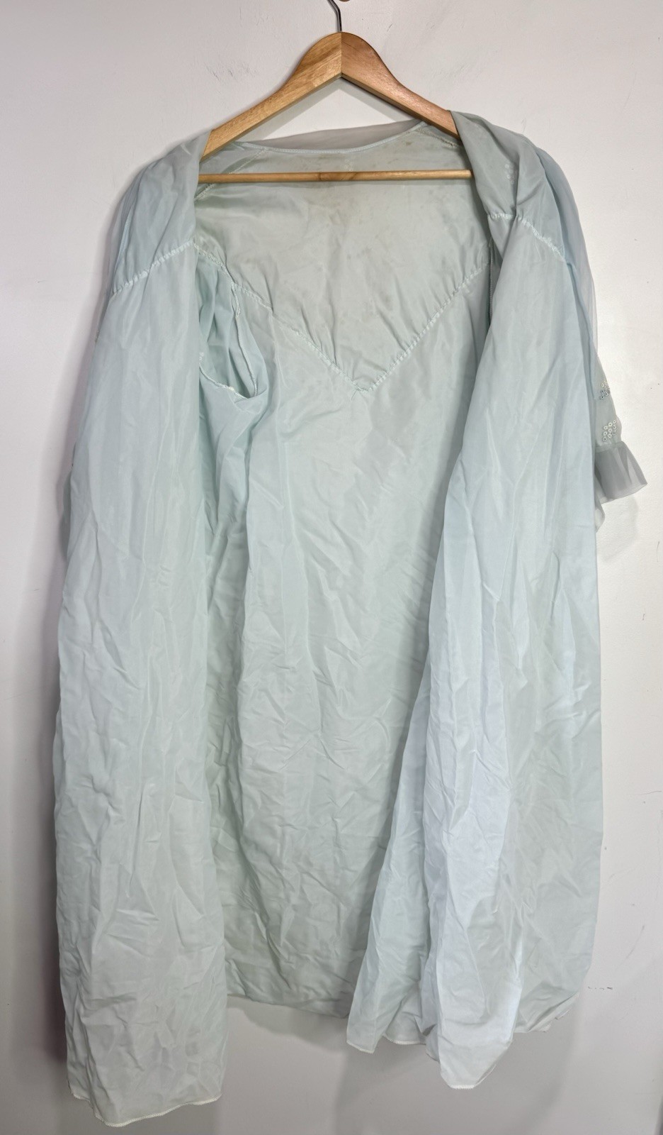 Vintage Robe Tule Handmade Aqua Turquoise Size Medium
