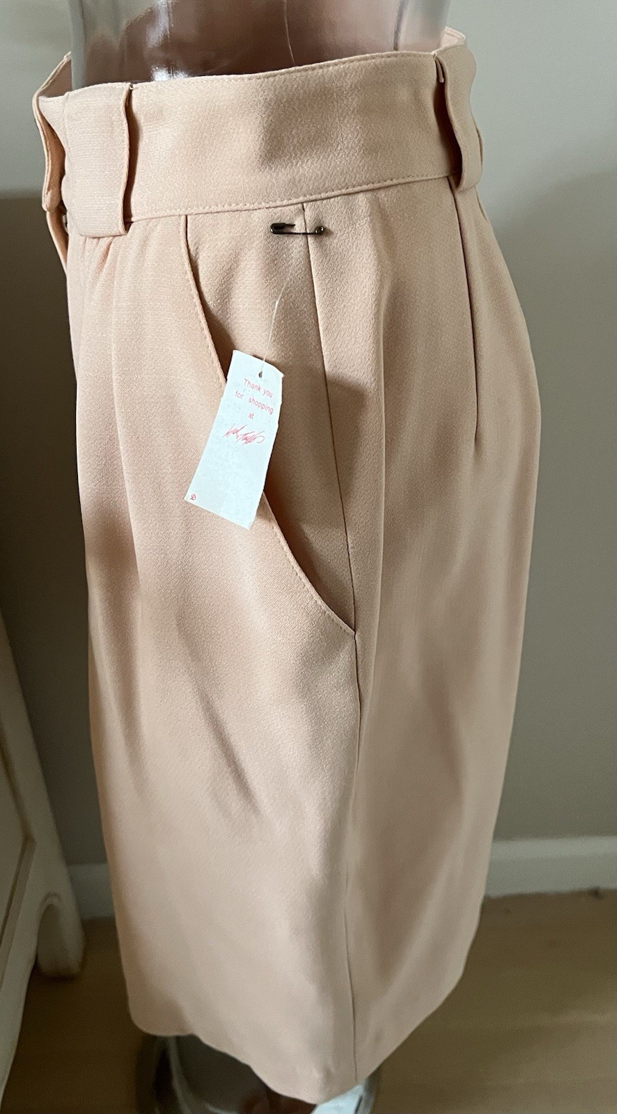 Simpatica Vintage Light Peach Wool Skirt Size 36