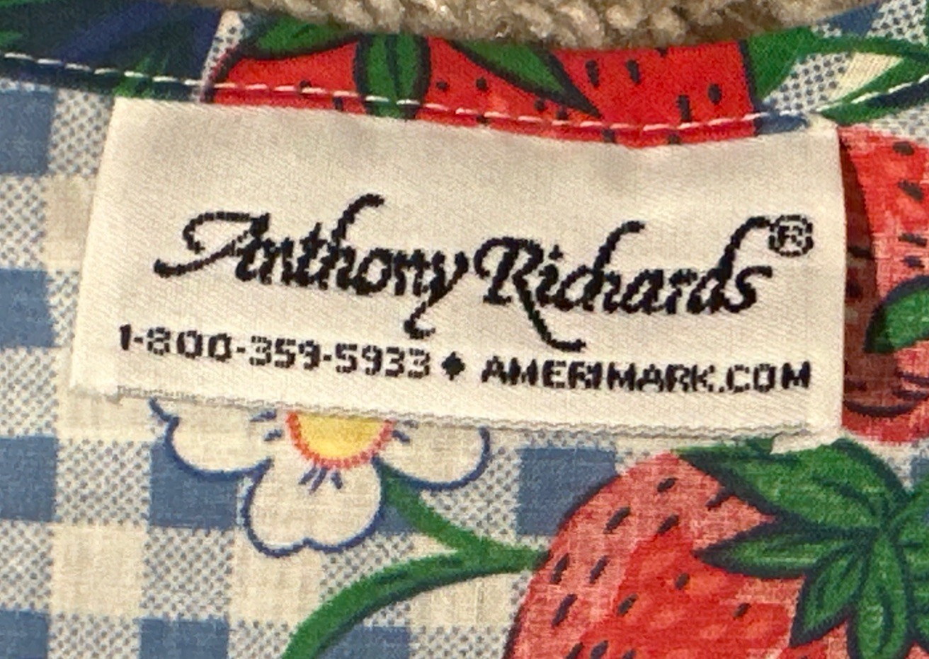 Vintage Anthony Richards Strawberry Gingham House Dress Medium With Pockets