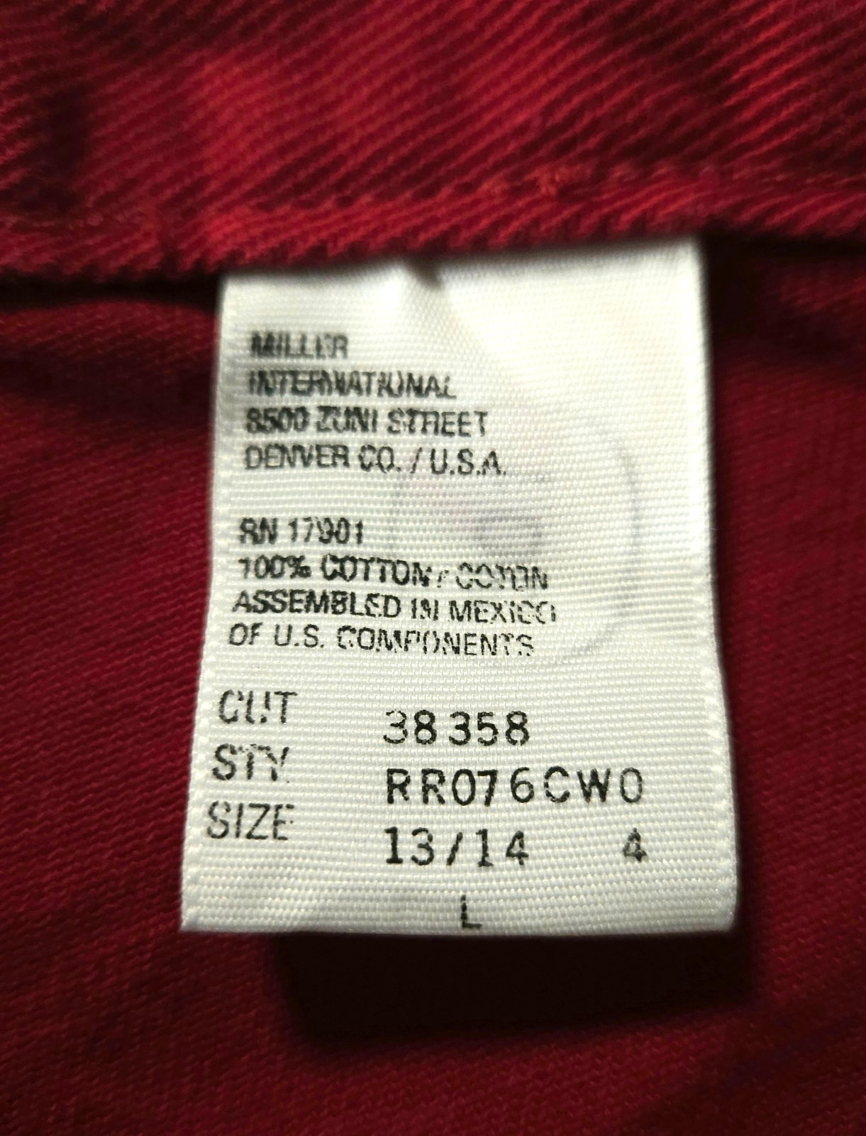 Vintage Bareback Rocky Mountain Jeans 13/14 Long Crimson Red High Waist Western
